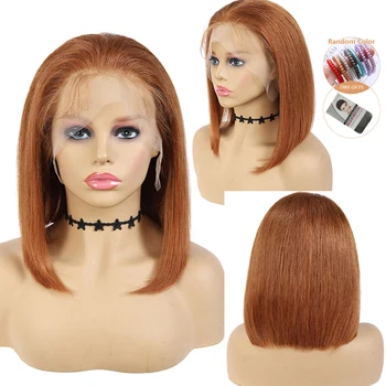 

Short Straight Wigs Blonde Brown Red Short Bob Lace Front Human Hair Wigs SOKU Brazilian 13x4 Lace Front Wigs For Black Women