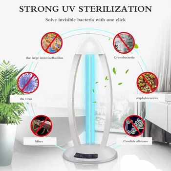 

Efficient UV Lamp Desktop Uvc Light Sterilizer Germicidal Sterilization Deodorization Desklamp With Ozone For Home US/EU Plug
