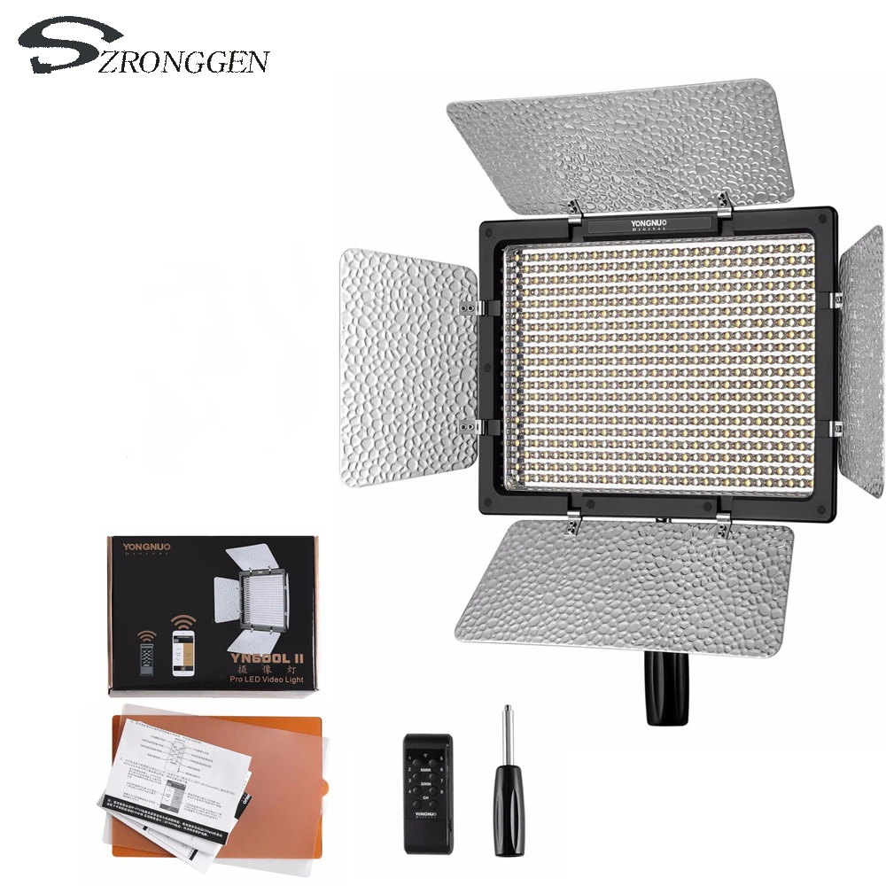 Yongnuo YN600L II YN600 II 3200 K-5500 K панель светодиодный видео свет с адаптером Falcon Eyes набор Поддержка Bluetooth управление по телефону приложение