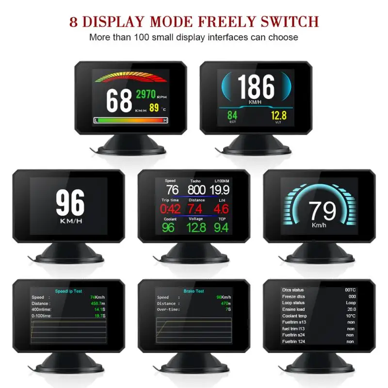 P16 OBD2 HUD Дисплей на бортовой компьютер Автомобиль температура воды вольт цифровой дисплей расход топлива автомобиля датчик скорости