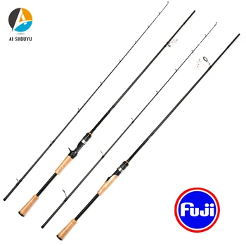 

AI-SHOUYU NEW Japanese FUJI Cork Handle Cast Fsihing Rod 1.68m 1.8m 2.1m 2.4m FUJI Guide Ring Carbon Spinning Pole MF Action