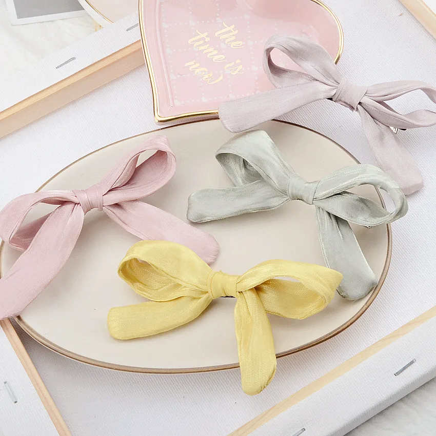 

Korean-style New Style Spring And Summer Iron Wire Bow Barrettes Girls Smooth Color of Hair Accessories Bang Clip