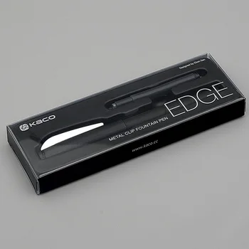 

New Arrival Kaco Fountain Pen EF Nib Black Plastic Barrel Pens with 2pcs Ink Cartridge Gift Box Office Supplies F or M nib