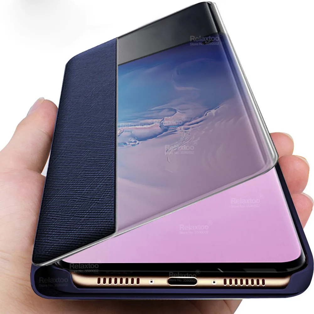 Кожаный флип чехол для samsung note 10 plus smart View cover на sumsung s10 s8 s9 s10E s 8 9 note10 + s10plus fundas