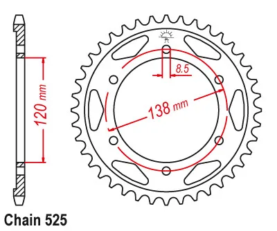 LOPOR 525-40T Задняя звездочка мотоцикла для HONDA VFR400 R3-L, M NC30 RVF750 R RC45 VFR750 RJ, RK, RL, RM RC30