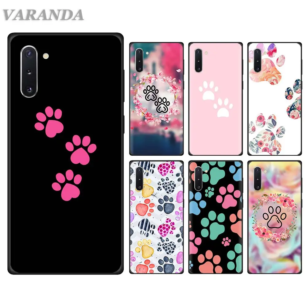

Dogs are girls best friends Dog paw Silicone Cases for Samsung Galaxy Note 10 10 Plus (5G) 9 8 S10 Plus S10e A30 A50 A70 Black S