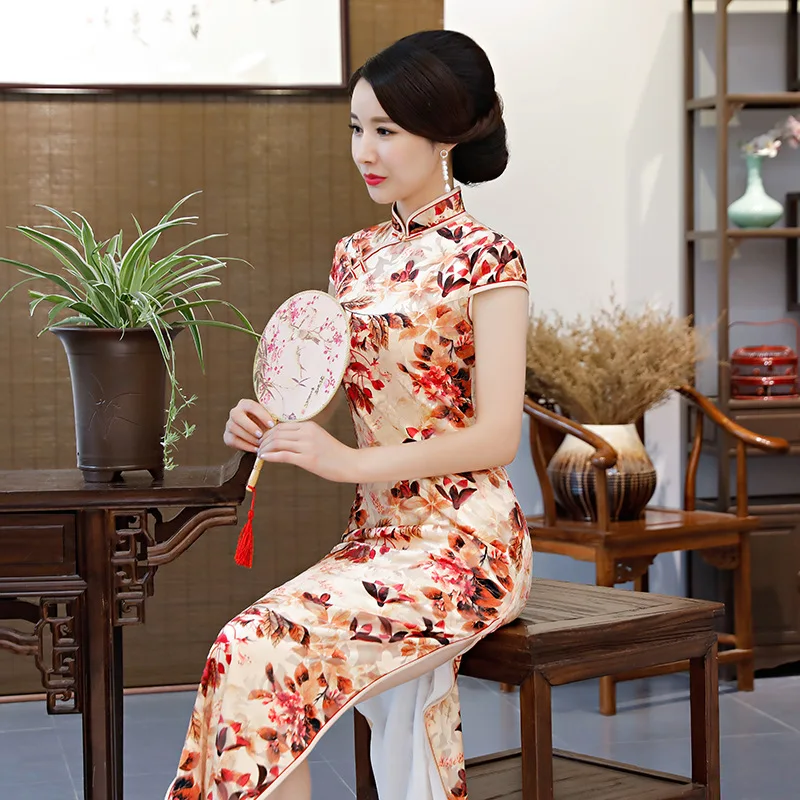 Тонкое китайское женское осенне-зимнее велюровое платье Чонсам Qipao длинные Чонсам ручной работы на пуговицах Qipao Vestidos