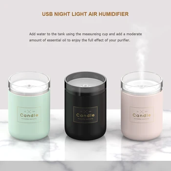 

280ML Mini Ultrasonic Air Humidifier Aroma Essential Oil Diffuser Home Car USB Fogger Mist Maker with LED Night Lamp Drop ship