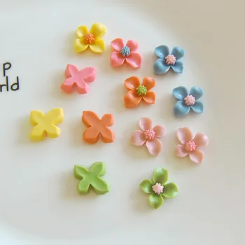 

30Pcs/lot Flower Flatback Resin Cabochon FIt Phone Decoration Craft DIY Hair Bows Center Accessories Scrapbooking 13*14mm