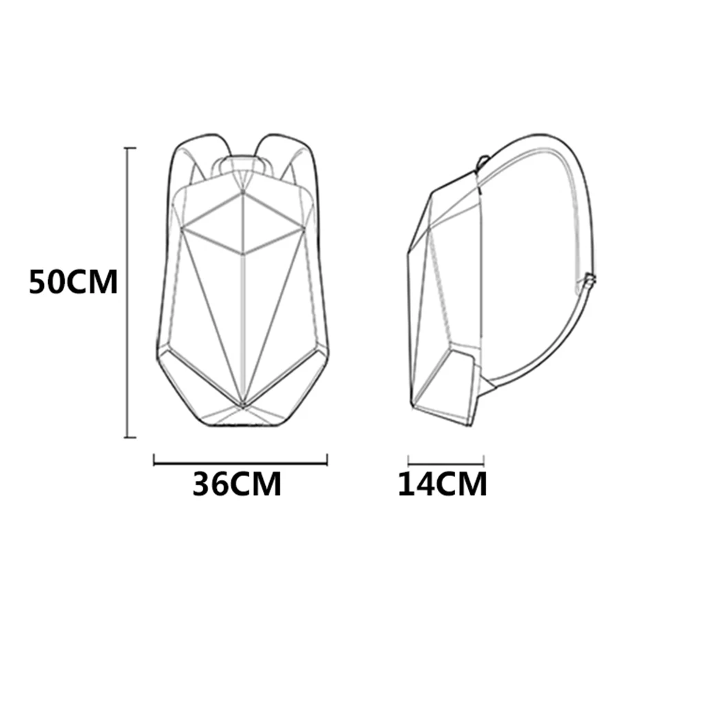 Black Hard Shell Case / Motorcycle Sport Bike Laptop Backpack