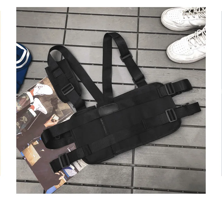 Functional Fashion Chest Rig Bag Men Women Hip Hop Harness Adjustable Tactical Vest Sports Hunting Tactical Packages Bullet Pack