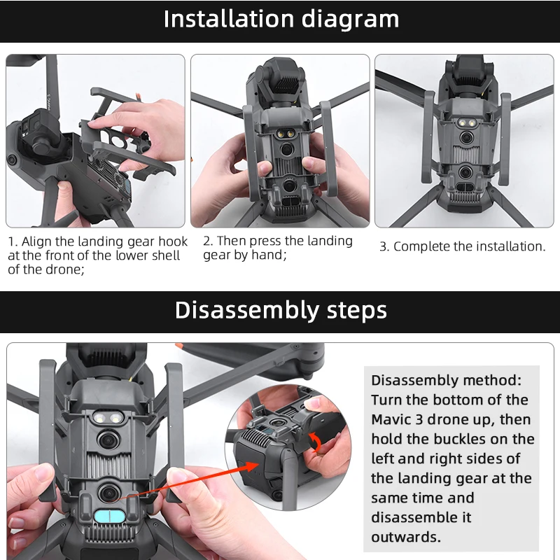 the lower shell gear of the drone has been disassembled by hand . the landing gear