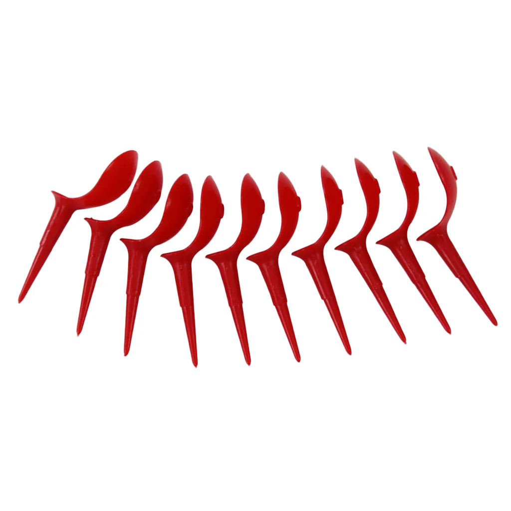 10 Pieces Plastic Novelty Anti-Slice Golf Tees Chair Tees Divot Tools Red