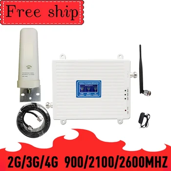 

900/2100/2600MHZ GSM WCDMA LTE 2G 3G 4G Cell Phone Signal Booster 70db Gain 2G 3G 4G LTE 2600mhz Repeater Cell Phone Booster