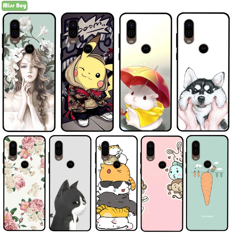 Чехол для телефона с кроликом Husky Kitty Motorola Moto P40 One Vision Shell мягкий силиконовый чехол
