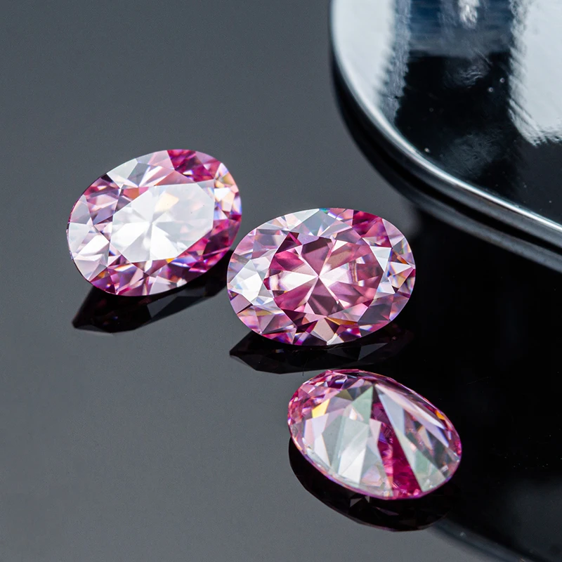 2021 Hot Sale Loose Moissanites 5.7mm 1ct D VVS Pink Diamond Oval Cut Wholesale Gemstones Piedras Preciosas Sueltas