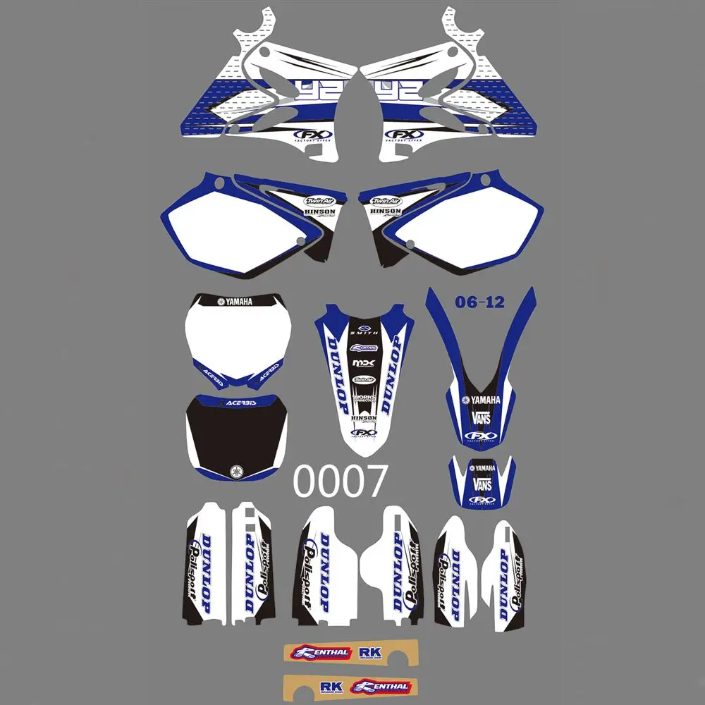 Для YAMAHA YZ125 YZ250 2002- полная графика наклейки набор пользовательских цифр имя глянцевые наклейки водонепроницаемый