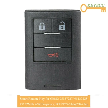 

KEYECU Smart Remote Key for Holden Chevrolet Captiva 2016 2017 2018, Fob 3 Buttons - 433.92MHz - PCF7952A - 95137227/ 95137228