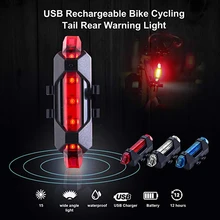 1 Uds. Luz LED recargable para bicicleta MTB, luz trasera impermeable para bicicleta, luz de advertencia de seguridad para bicicleta, accesorios para bicicleta