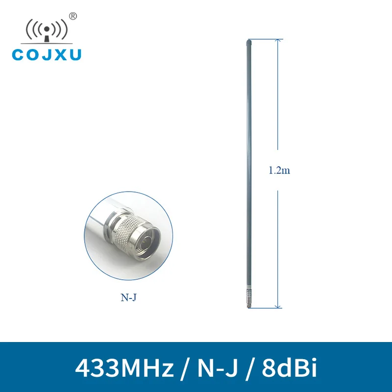 

433MHz Wifi Antenna Outdoor N-J Interface High Gain 8dBi COJXU TX433-BLG-120 Fiberglass LTE Antenne Long Range Waterproof Router