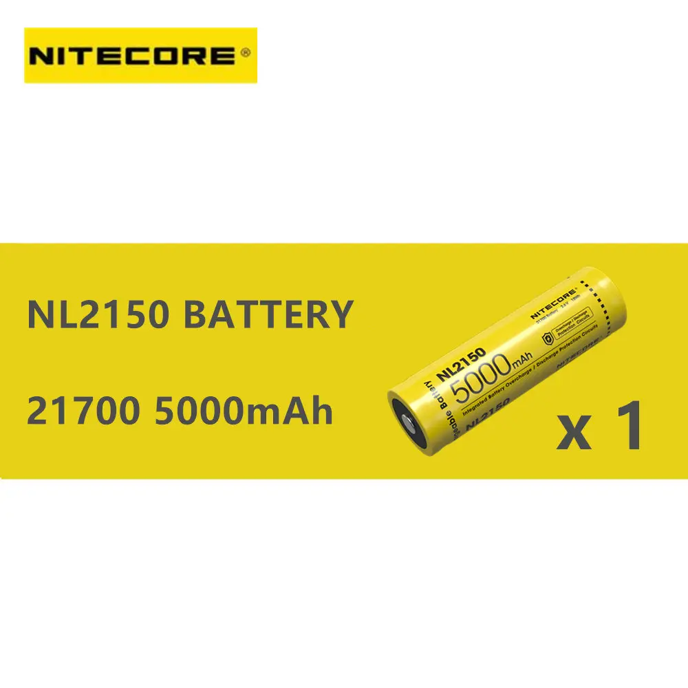 1 шт. NITECORE 21700 аккумуляторная батарея NL2140/NL2145/NL2150 - Цвет: 1 pcs NL2150