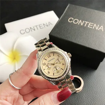 

CONTENA Korean simple business casual wild quartz watch three eyes factory direct sales