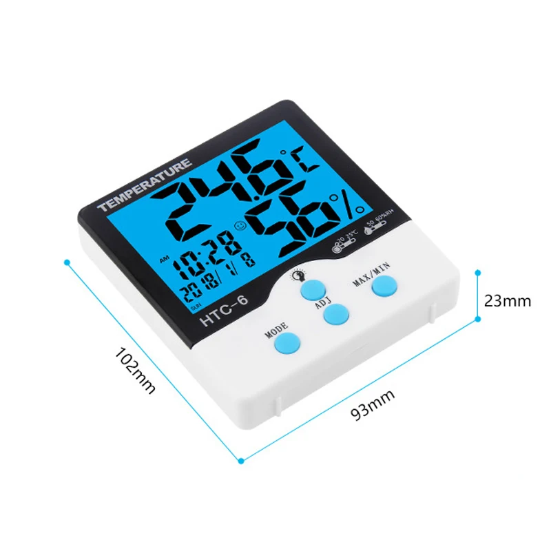 Digital Thermometer Hygrometer Indoor Portable LCD Screen Backlight Calendar Alarm Clock Humidity Temperature Tester Tool Home