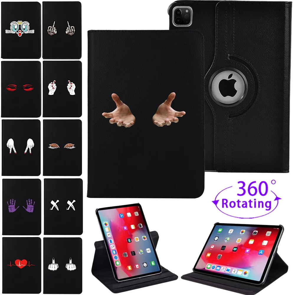 

Smart 360 Rotating Tablet Case for Apple iPad Pro 11 PU Leather ipad Air 4 Cases Printed Auto Wake-up Stand Cover+Pen