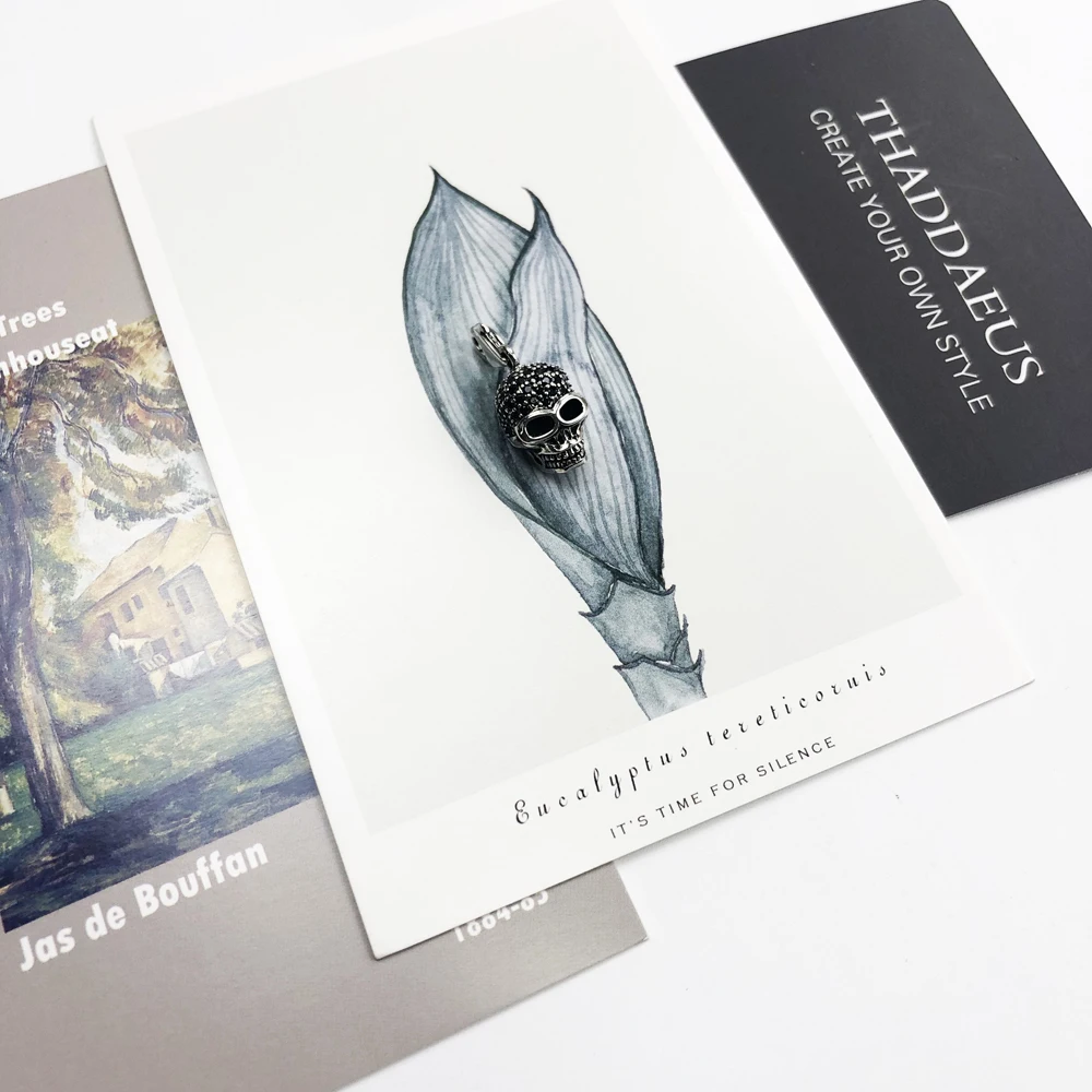 해골 포장 매력 목걸이, 2020 여름 브랜드의 새로운 패션 주얼리 유럽  Bijoux 반란군 강철 여성 남성을위한 선물