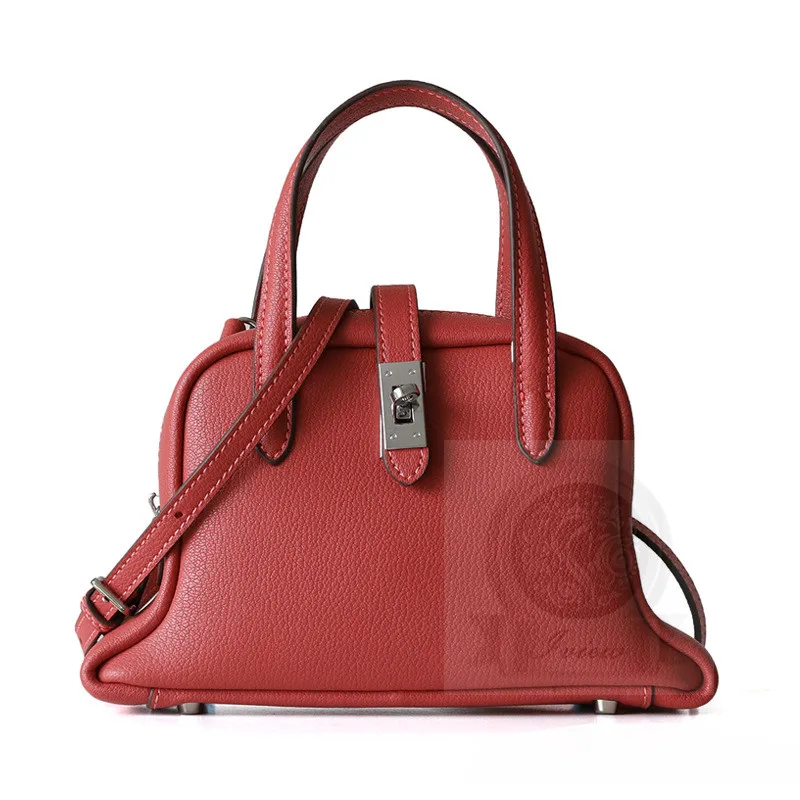 Red IVIEW Women's Tote Lady's Handbag cross body bags small messenger bag women genuine leather bag with 2 Belts - Цвет: Red