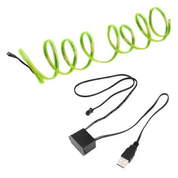 

2M LED EL Light Neon Rope Car Dance Glow Light Strip + 3V/12V Controller USB Drive Car Decoration Light Car Styling Party Decor
