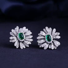 Лучшие новые серьги-гвоздики в форме цветка и кубического циркония для женщин подарок