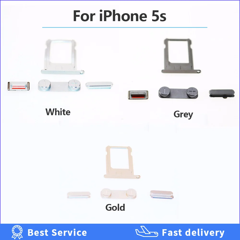 Phone Keyboard Parts Side Button for iPhone 4 4s 5 5S Power On Off Volume Switch Mute