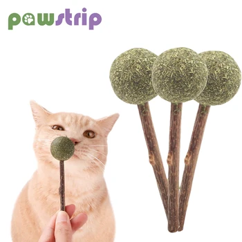 

Cat Toys Catnip Lollipop Cleaning Teeth Cat Snacks Sticks Catnip Ball Funny Cat Stick Lollipop Shape Pet Molar Toy for Kitten