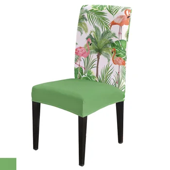 

Nordic Flamingo Tropical Leave Chair Cover for Dining Room Chairs Covers High Back Living Room Chair Cover Sets for Home Kitchen