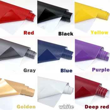 

hot 3D Carbon Fiber Vinyl Film 3M Car Stickers Waterproof DIY Motorcycle Automobiles Car Styling Wrap Roll Accessories