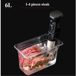 Premium Sous Vide Cooker Container - Food Grade PC Material, Available in 6L or 11L Sizes (6L)