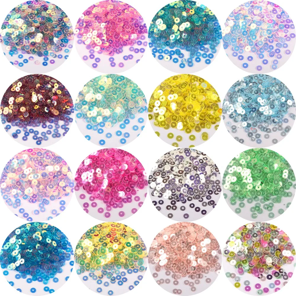 

4000pcs 2mm 3mm 4mm PET Glitter Crystal Sequins Flat Round Loose Sequins Confetti Flakes For DIY Wedding Arts Crafts Supplies