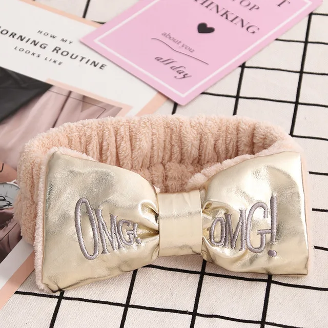 Мягкие фланелевые ободки с бантиком и надписью OMG для женщин, девушек, тюрбан, милый держатель для волос, повязки для волос, аксессуары для волос