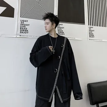 

2020 Spring And Autumn New Youth Popular Irregular Hem Stitching Long-sleeved T-shirt Fashion Casual Wild Round Neck Pullover