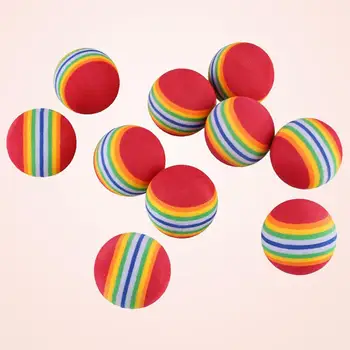 

10Pcs Rainbow Stripe EVA Foam Sponge Golf Tennis Ball Swing Training Aid