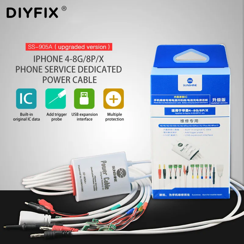 Солнечный свет для iPhone 4 8G/8P/X батарея источник питания запуск тест линия IC кабель