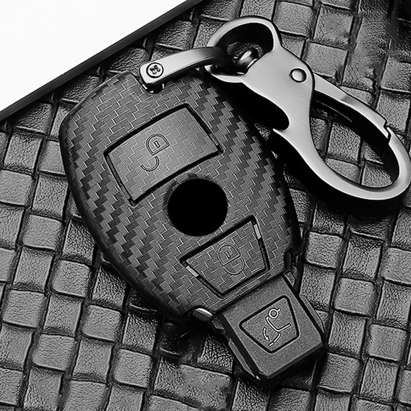 Key Case Key Case Cover Car Key Shell Flip Key Fob Shell Carbon fiber Plastic Car Key Case Cover for Mercedes Benz A B C E G Class C200 C300 E350 W205 E260L GLK A45 AMG BGA Accessories