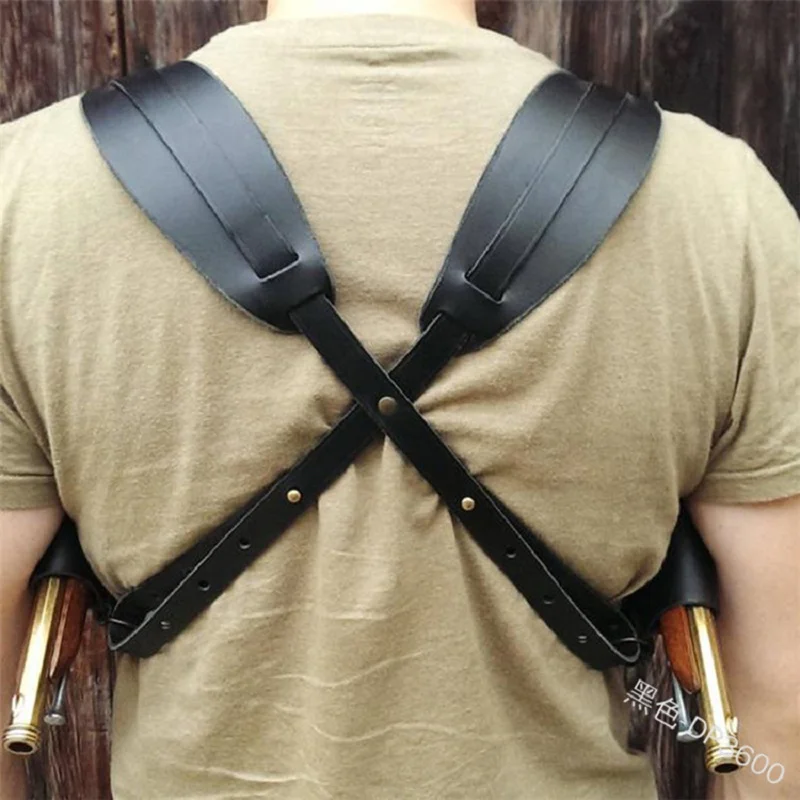 Cospty Halloween Burning Man Party Vintage PU Leather Cosplay Steampunk Cowboy Costume Bullet