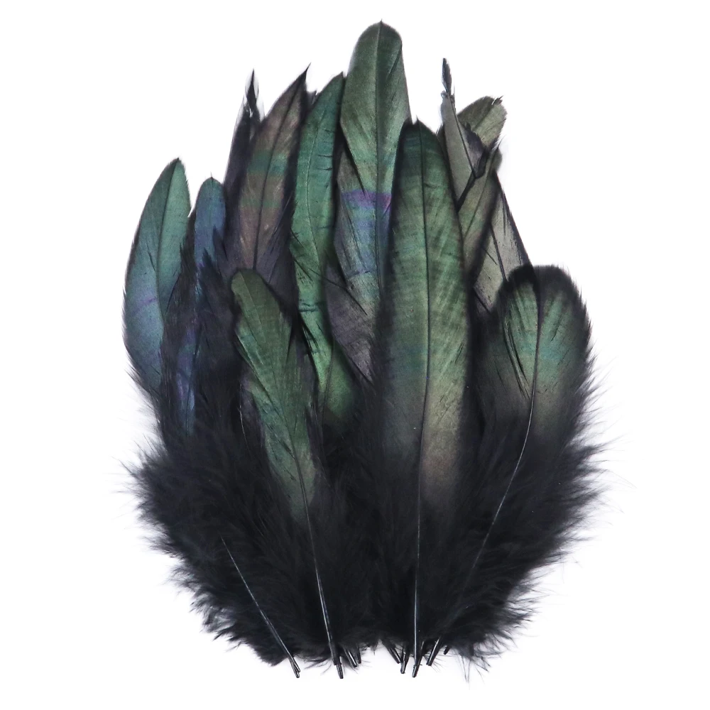 50pcs Black Rooster Feathers Dyed Colorful Natural Pheasant Plumes 15-20cm Costume Party Craft