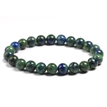 

Higher quality Natura Chrysocolla Azurite Round Beads Bracelet Gift Jewelry loversGift bangle 6mm 8mm 10mm beads for woman