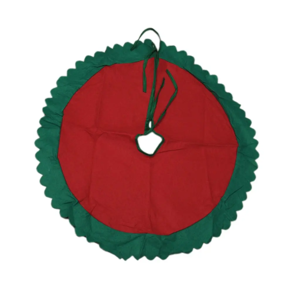 

Plain Red Christmas Tree Skirt Apron Decoration 30cm Wavy Side Tree Skirt Good Texture Christmas Tree Accessories