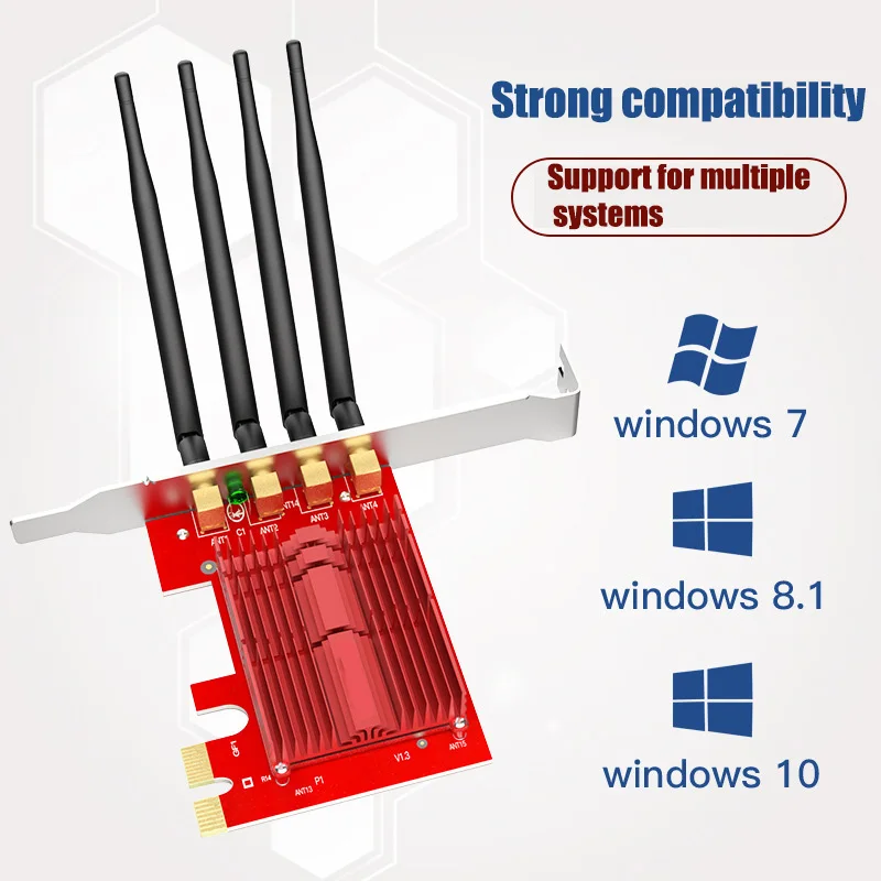 2019 Горячие AC1900 беспроводной PCI E сети карты двойной диапазон WiFi адаптер для