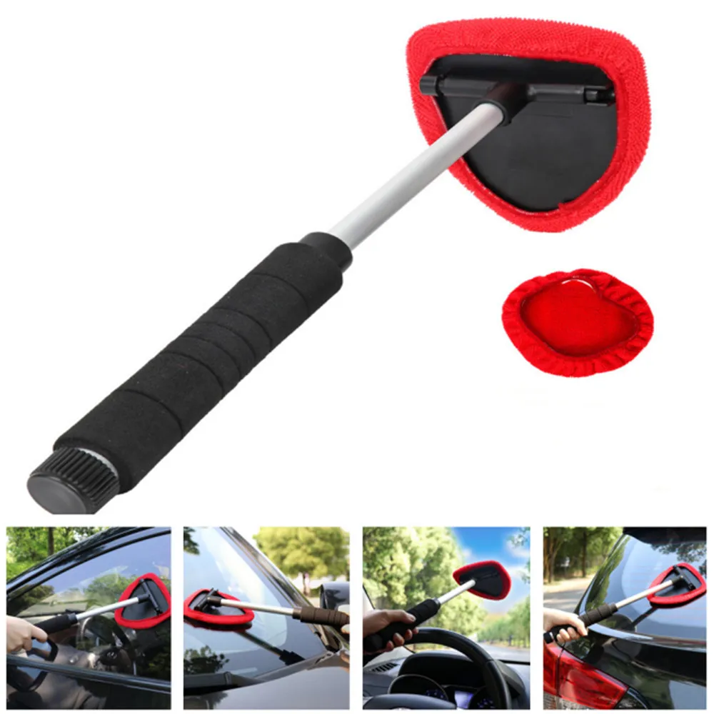 

Car Windshield Cleaner Brush Wiper Telescopic Handle Auto Window Glass Washer Soft Towel Brush Car Care Cleaning Tools