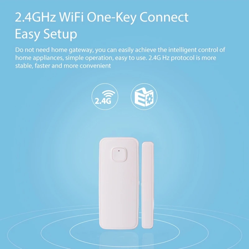 WiFi дверной датчик сигнализации 2,4 ГГц домашняя система охранной сигнализации мини один ключ подключение пожарный датчик движения Alarma пуэр сигнализация для двери